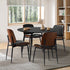 Oikiture 110cm Round Dining Table with 4PCS Dining Chairs Leather Black