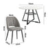Oikiture 5PCS Dining Table Set Round Table and Chairs Grey Fabric