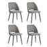 Oikiture 5PCS Dining Table Set Round Table and Chairs Grey Fabric