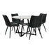 Oikiture 5PCS Dining Table Set Round Table and Chairs PU Leather