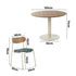 Round Dining Set – 100cm Wood‑Grain Table with 4 Green Upholstered Chairs
