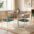 Round Dining Set – 100cm Wood‑Grain Table with 4 Green Upholstered Chairs