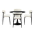 Oikiture 90cm Round Dining Table with 4x Dining Chairs Boucle Black&White