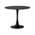 Oikiture 90cm Round Dining Table with 4x Dining Chairs Boucle Black&White