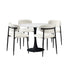 Oikiture 90cm Round Dining Table with 4x Dining Chairs Boucle White