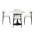 Oikiture 90cm Round Dining Table with 4x Dining Chairs Boucle White