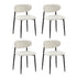 Oikiture 90cm Round Dining Table with 4x Dining Chairs Boucle White