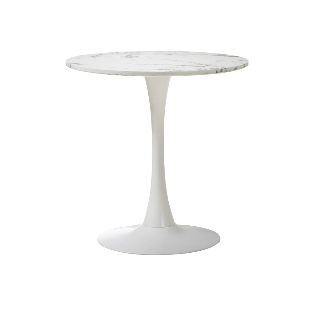 Oikiture 60cm Round Dining Table with 2x Dining Chairs Boucle White