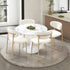 Oikiture 90cm Round Dining Table with 4x Dining Chairs Boucle White&Gold