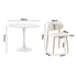 Oikiture 90cm Round Dining Table with 4x Dining Chairs Boucle White&Gold