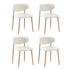 Oikiture 90cm Round Dining Table with 4x Dining Chairs Boucle White&Gold