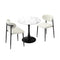 Oikiture 60cm Round Dining Table with 2x Dining Chairs Boucle White&Black