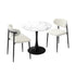 Oikiture 60cm Round Dining Table with 2x Dining Chairs Boucle White&Black