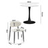 Oikiture 60cm Round Dining Table with 2x Dining Chairs Boucle White&Black