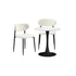Oikiture 60cm Round Dining Table with 2x Dining Chairs Boucle White&Black