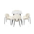 120cm Rectangle Dining Table with 4 Chairs Sherpa White