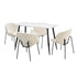 120cm Rectangle Dining Table with 4 Chairs Sherpa White