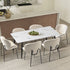 120cm Rectangle Dining Table with 6 Chairs Sherpa White