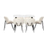 120cm Rectangle Dining Table with 6 Chairs Sherpa White