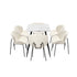 120cm Rectangle Dining Table with 6 Chairs Sherpa White