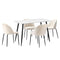 120cm Rectangle Dining Table with 4PCS Chairs White Sherpa