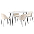 120cm Rectangle Dining Table with 4PCS Chairs White Sherpa