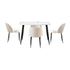 120cm Rectangle Dining Table with 4PCS Chairs White Sherpa