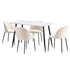 120cm Rectangle Dining Table with 4PCS Chairs White Sherpa