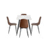 120cm Rectangle Dining Table with 4PCS Chairs PU Brown