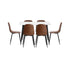 120cm Rectangle Dining Table with 6PCS Chairs PU Brown