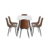 120cm Rectangle Dining Table with 6PCS Chairs PU Brown