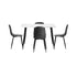 120cm Rectangle Dining Table with 4PCS Chairs PU Grey