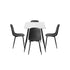 120cm Rectangle Dining Table with 4PCS Chairs PU Grey