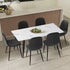 120cm Rectangle Dining Table with 6PCS Chairs PU Grey