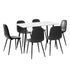 120cm Rectangle Dining Table with 6PCS Chairs PU Grey