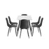 120cm Rectangle Dining Table with 6PCS Chairs PU Grey