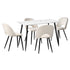 120cm Rectangle Dining Table with 4PCS Chairs Sherpa White