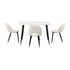 120cm Rectangle Dining Table with 4PCS Chairs Sherpa White