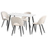 120cm Rectangle Dining Table with 4PCS Chairs Sherpa White