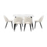 120cm Rectangle Dining Table with 6PCS Chairs Sherpa White
