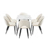 120cm Rectangle Dining Table with 6PCS Chairs Sherpa White