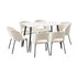 Rectangle Dining Table with 6PCS Chairs Sherpa White