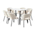 Rectangle Dining Table with 6PCS Chairs Sherpa White