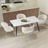 120cm Rectangle Dining Table with 4PCS Chairs Gold&White
