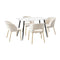 120cm Rectangle Dining Table with 4PCS Chairs Gold&White