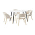 120cm Rectangle Dining Table with 4PCS Chairs Gold&White
