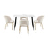 120cm Rectangle Dining Table with 4PCS Chairs Gold&White