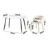 120cm Rectangle Dining Table with 4PCS Chairs Gold&White