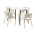 120cm Rectangle Dining Table with 4PCS Chairs Gold&White
