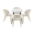 120cm Rectangle Dining Table with 4PCS Chairs Gold&White